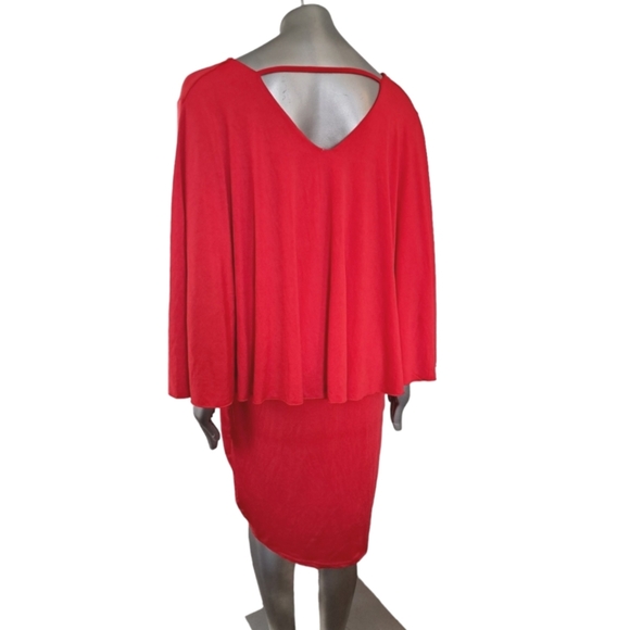 🪻BOGO🪻 Red Batwing Bodycon Dress Size XXL NWOT - Picture 7 of 8